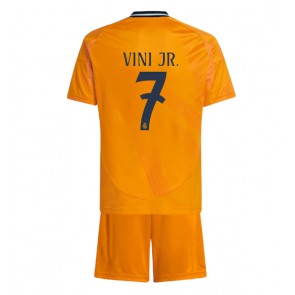 Real Madrid Vinicius Junior #7 Dětské Venkovní dres komplet 2024-25 Krátký Rukáv (+ trenýrky)